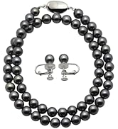 Amazon | [Mani・Mani] あこや黒真珠 ネックレスセット 天然素材 7